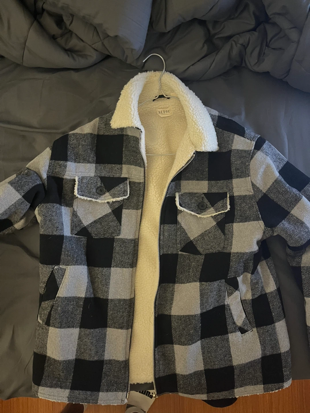 HEDGE Plaid Sherpa Lined Jacket - photo 2