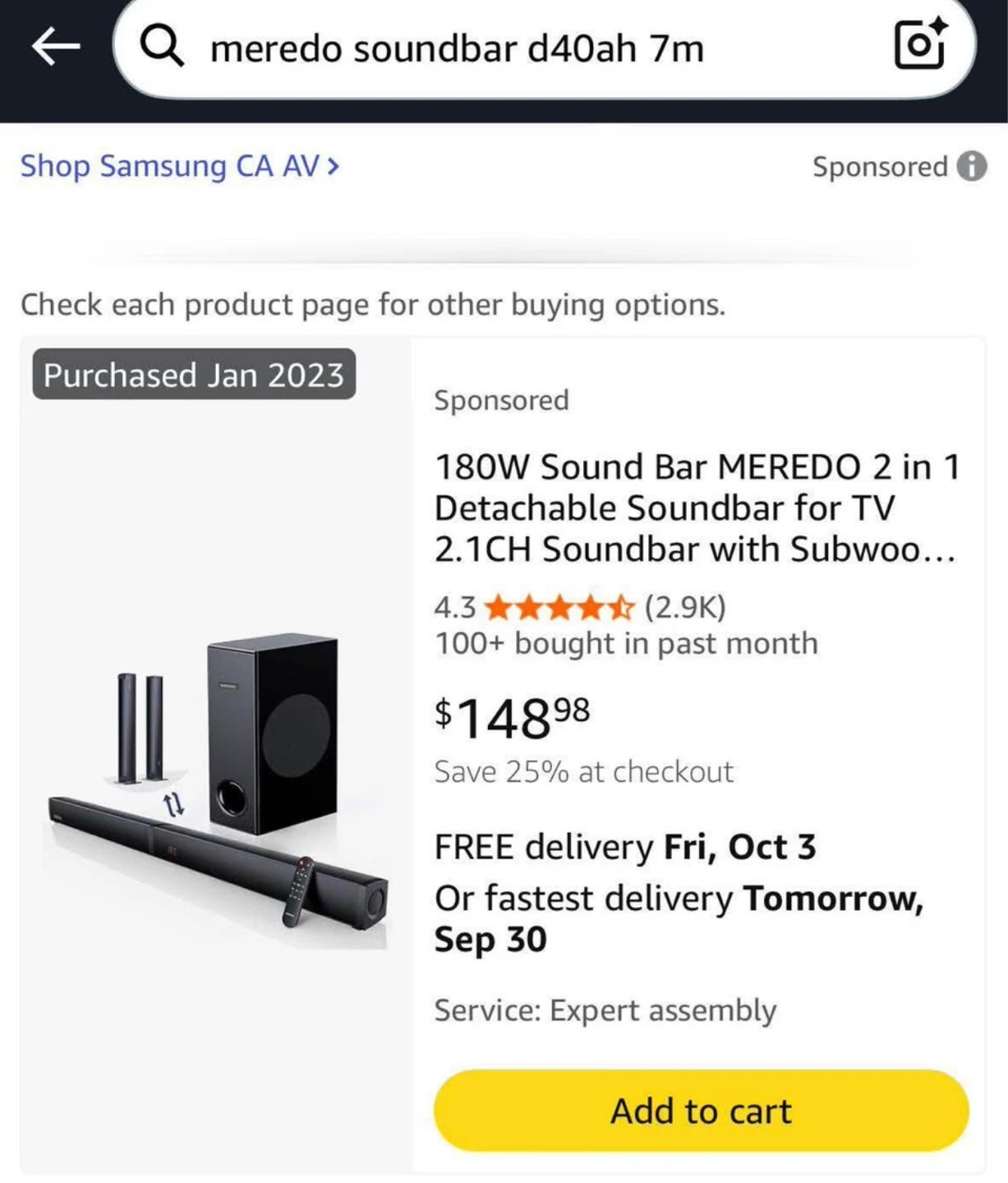MEREDO D40AH-7M 2.1CH Soundbar System with Subwoofer - photo 2