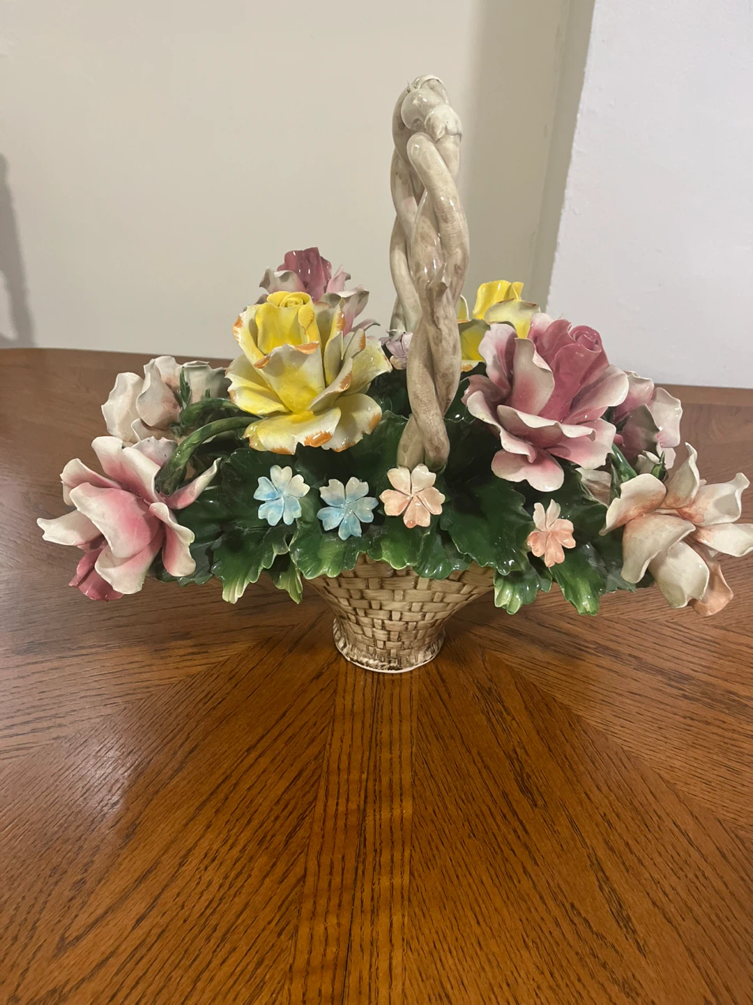 Vintage Ceramic Flower Basket Made in Italy