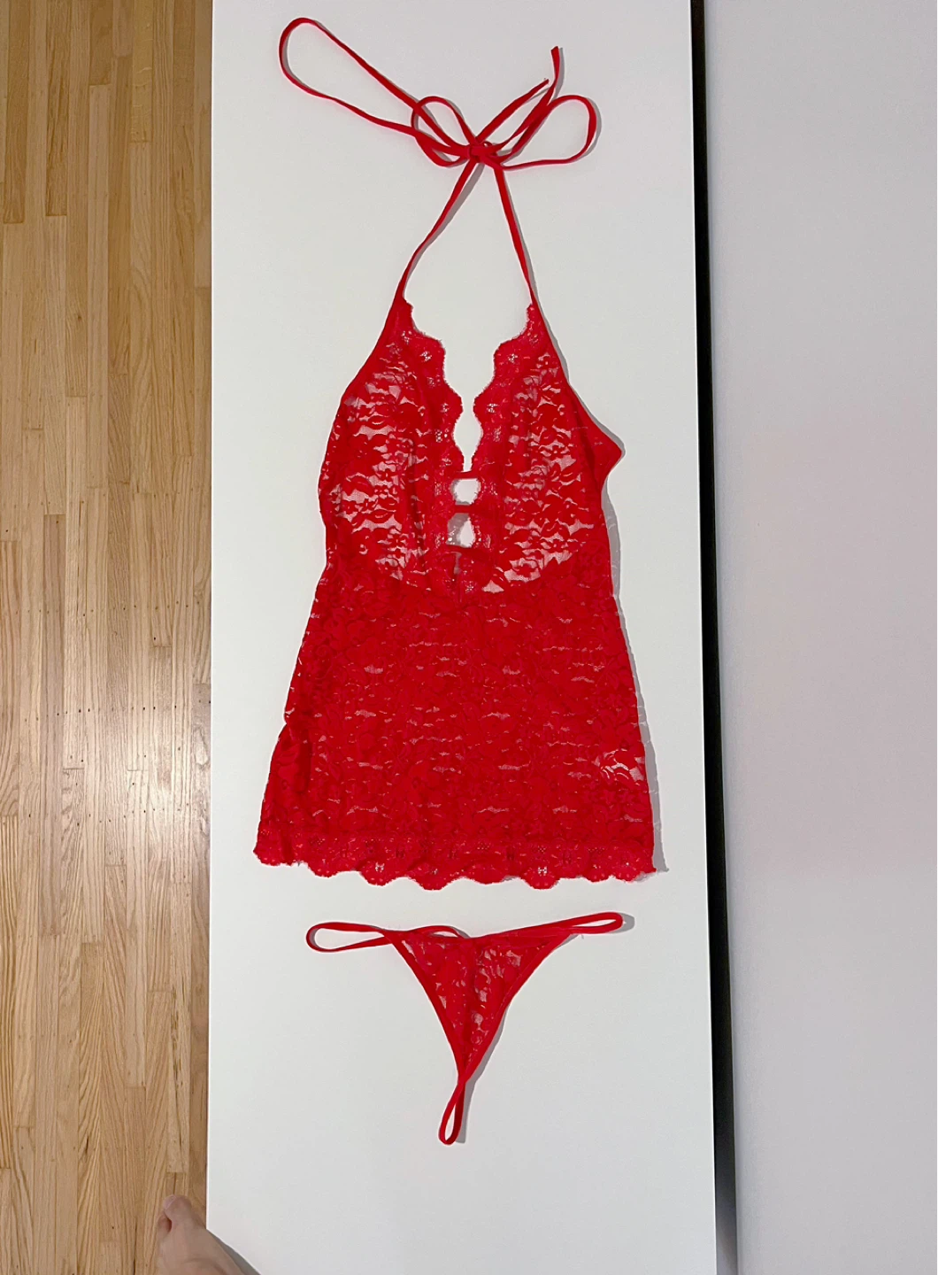 Brand New Red Lace Babydoll Set - Size S