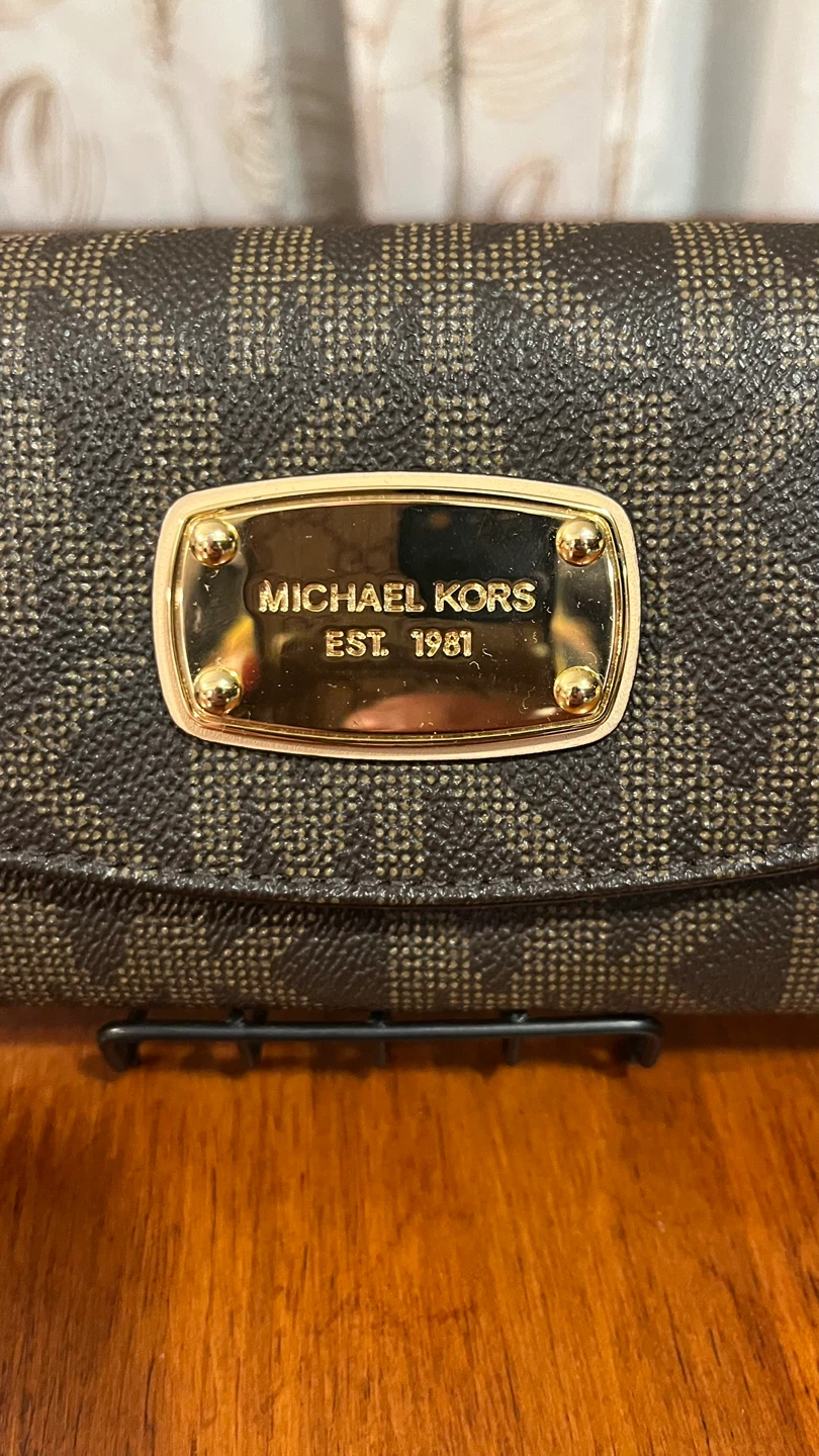 Michael Kors Women's Brown Logo Print Bifold Wallet - photo 2