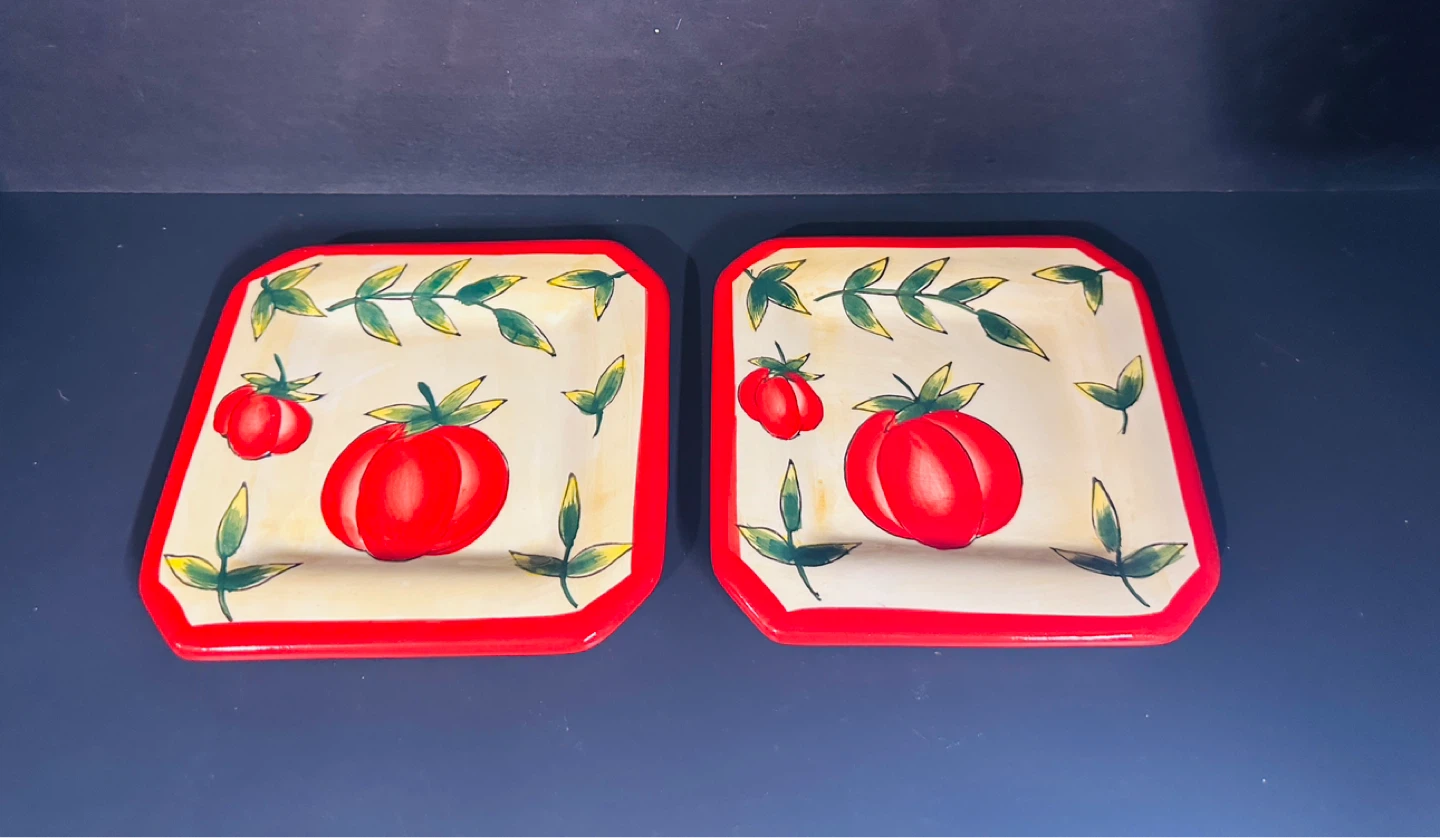 Giftco Square Ceramic Appetizer Plates Set of 2 Tomato - photo 5