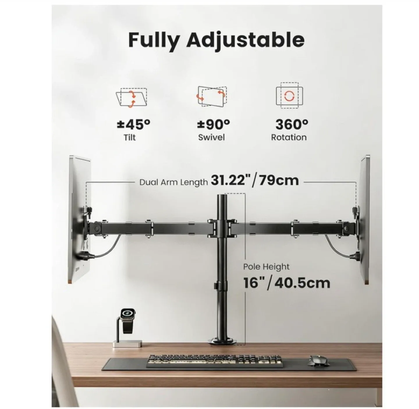 Dual Monitor Desk Mount