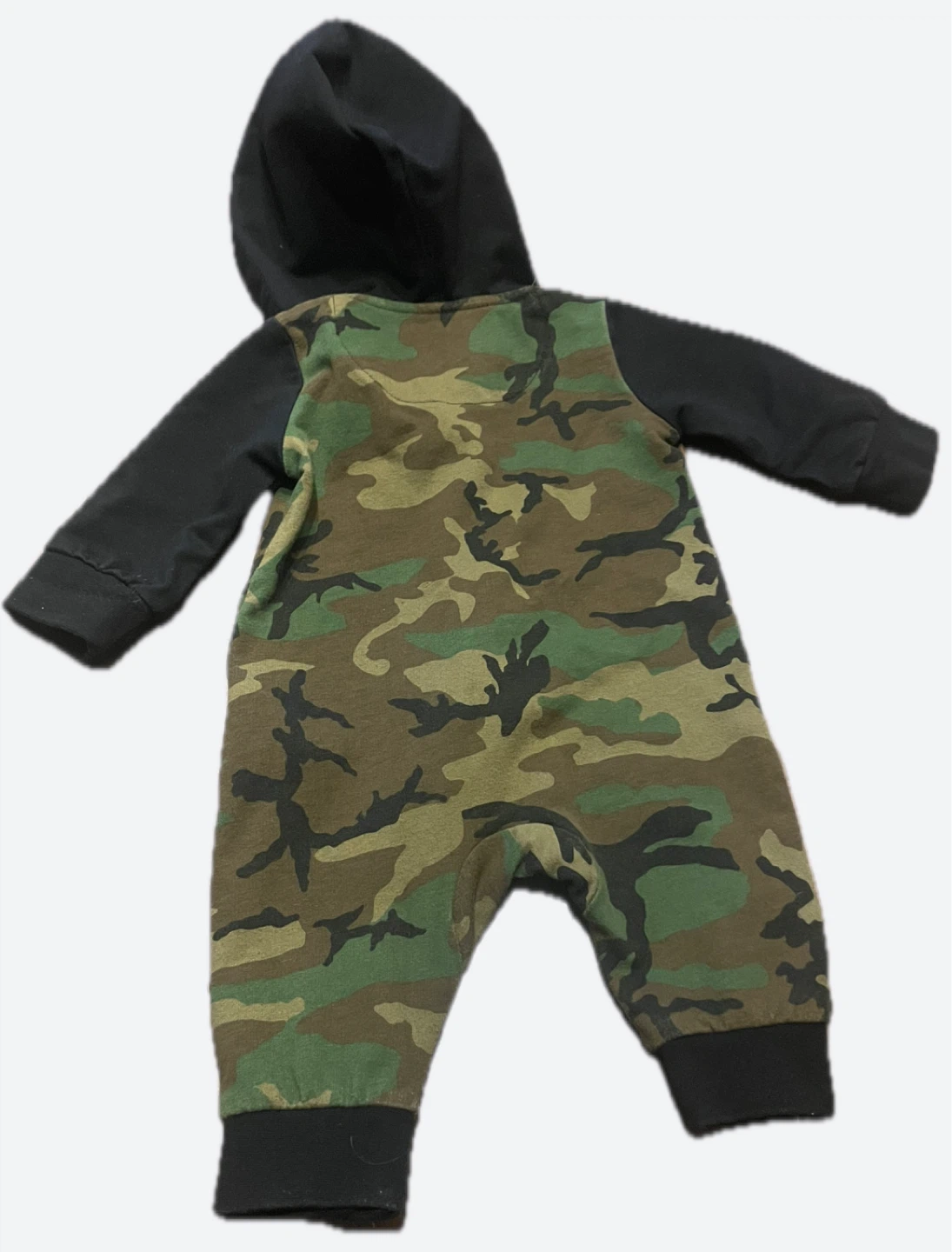 Baby Jordan "Nike Air" Camo Full Zip Hoodie Romper - photo 3