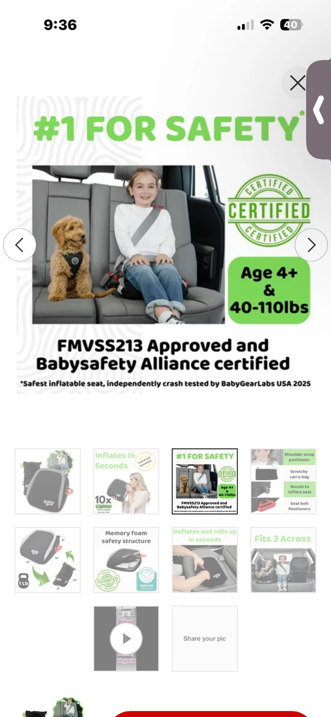 Bubble Bum Inflatable Booster Seat - photo 2