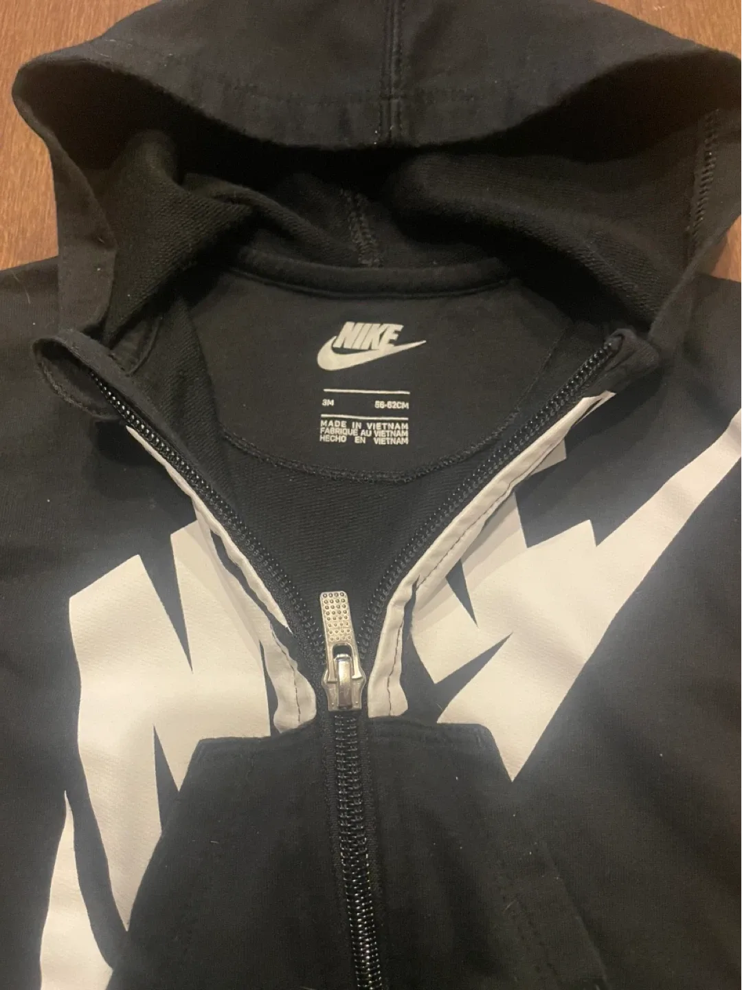 Nike Baby Black Hooded Romper - photo 2