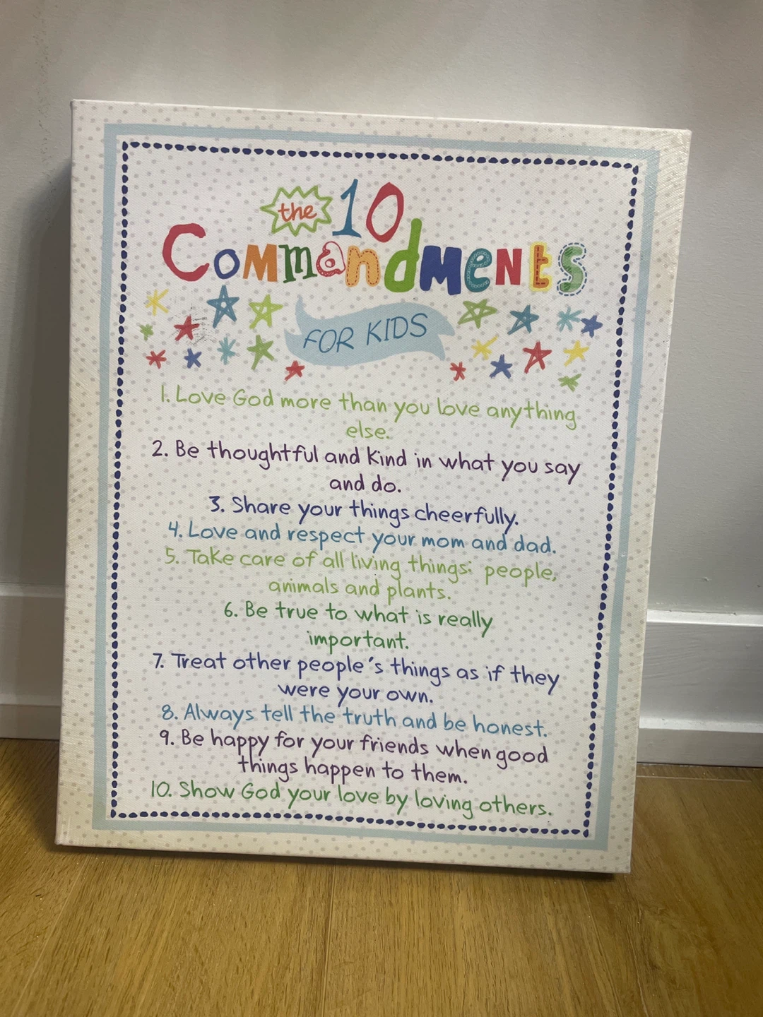 The 10 Commandments for Kids Canvas Art