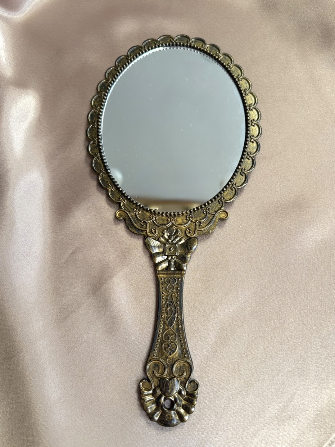 Vintage Ornate Handheld Hard Plastic Mirror - photo 2
