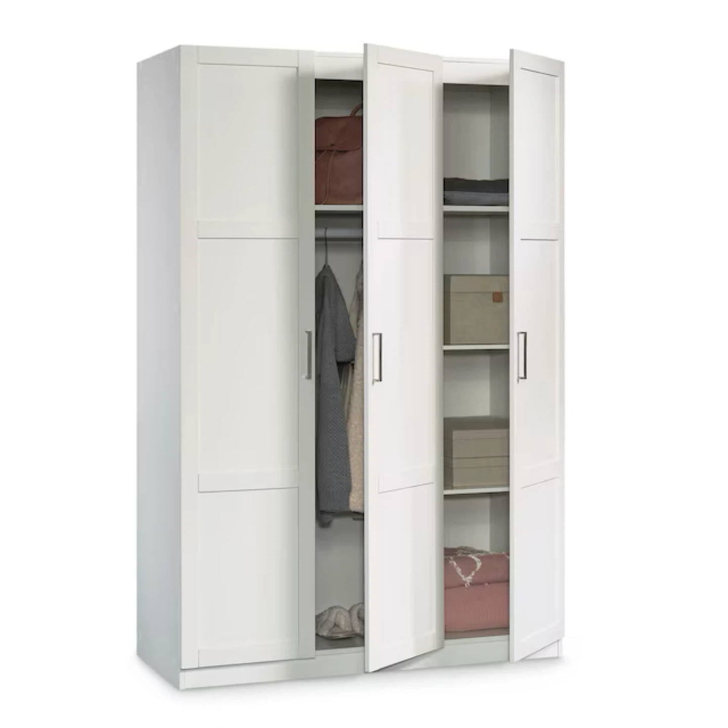 Sauder 3 Door Shaker Wardrobe - White - photo 3