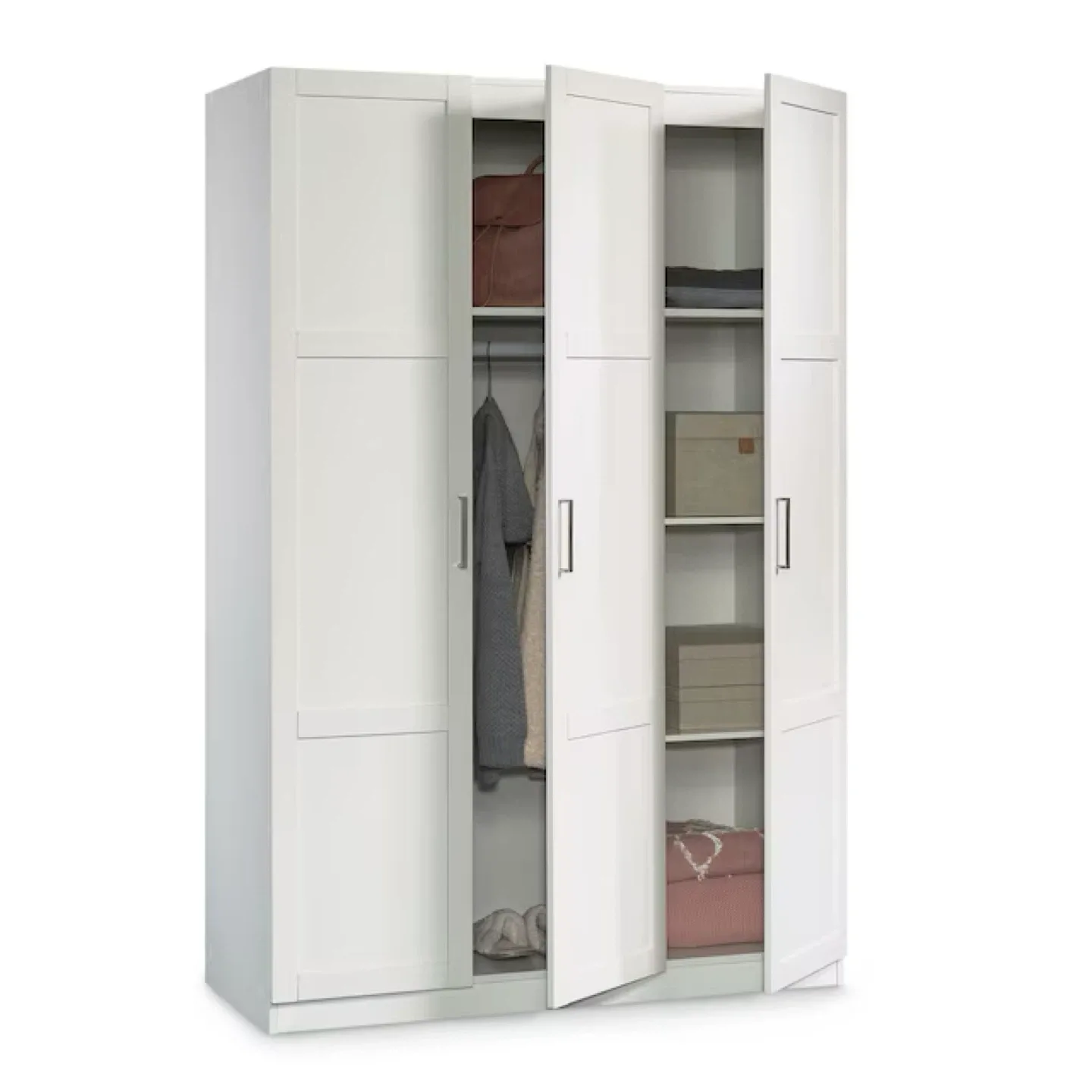 Sauder 3 Door Shaker Wardrobe - White - photo 3