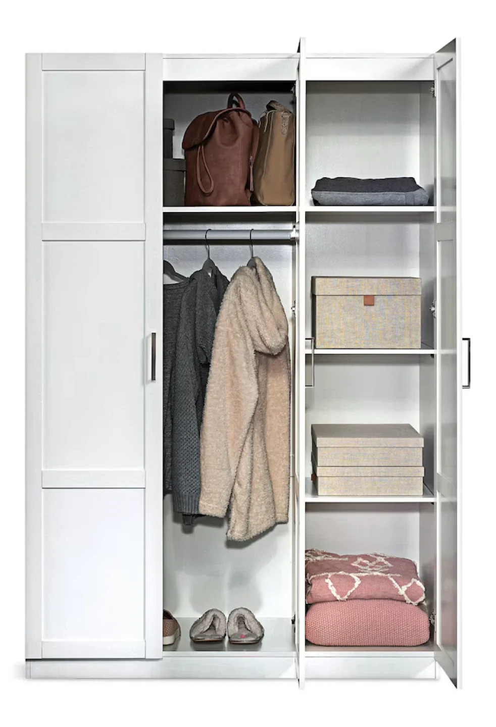 Sauder 3 Door Shaker Wardrobe - White - photo 4