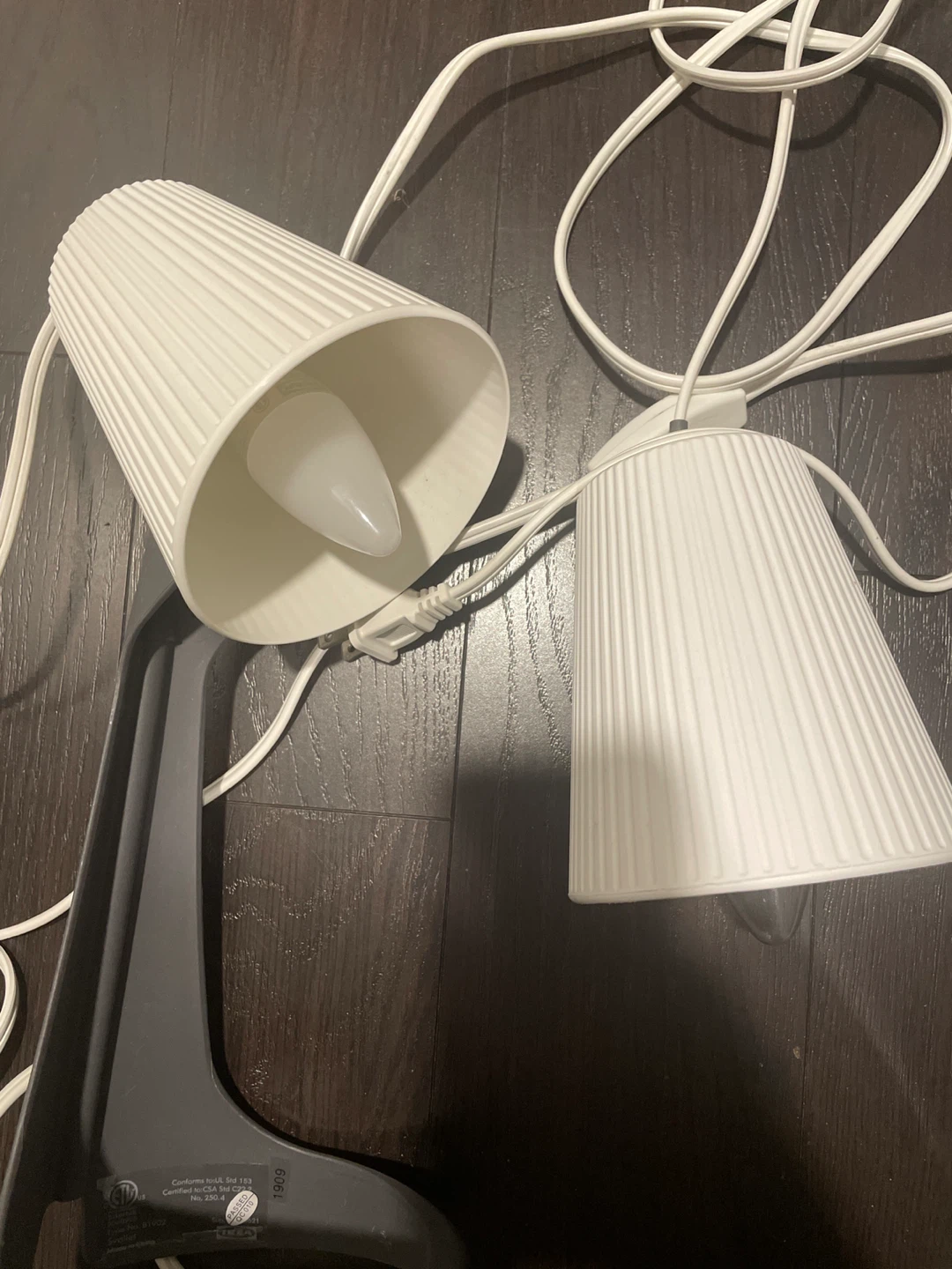 Bulbs included, 2 IKEA SVALLET Work Lamps, Dark Gray/White - photo 2