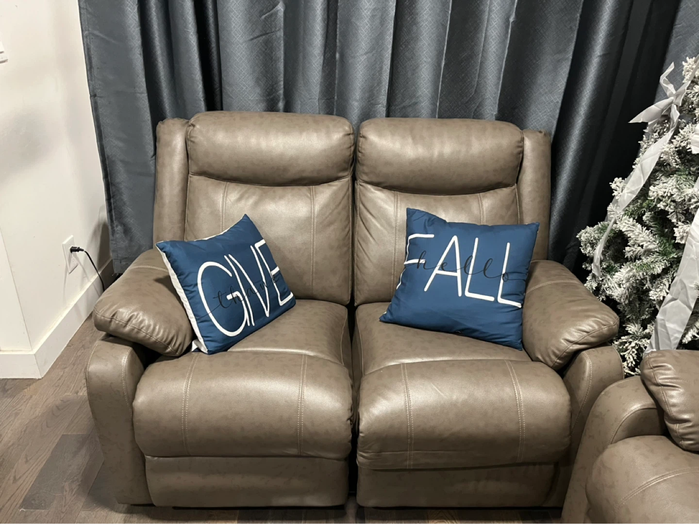 Leather Recliner Sofa - Brown - photo 2