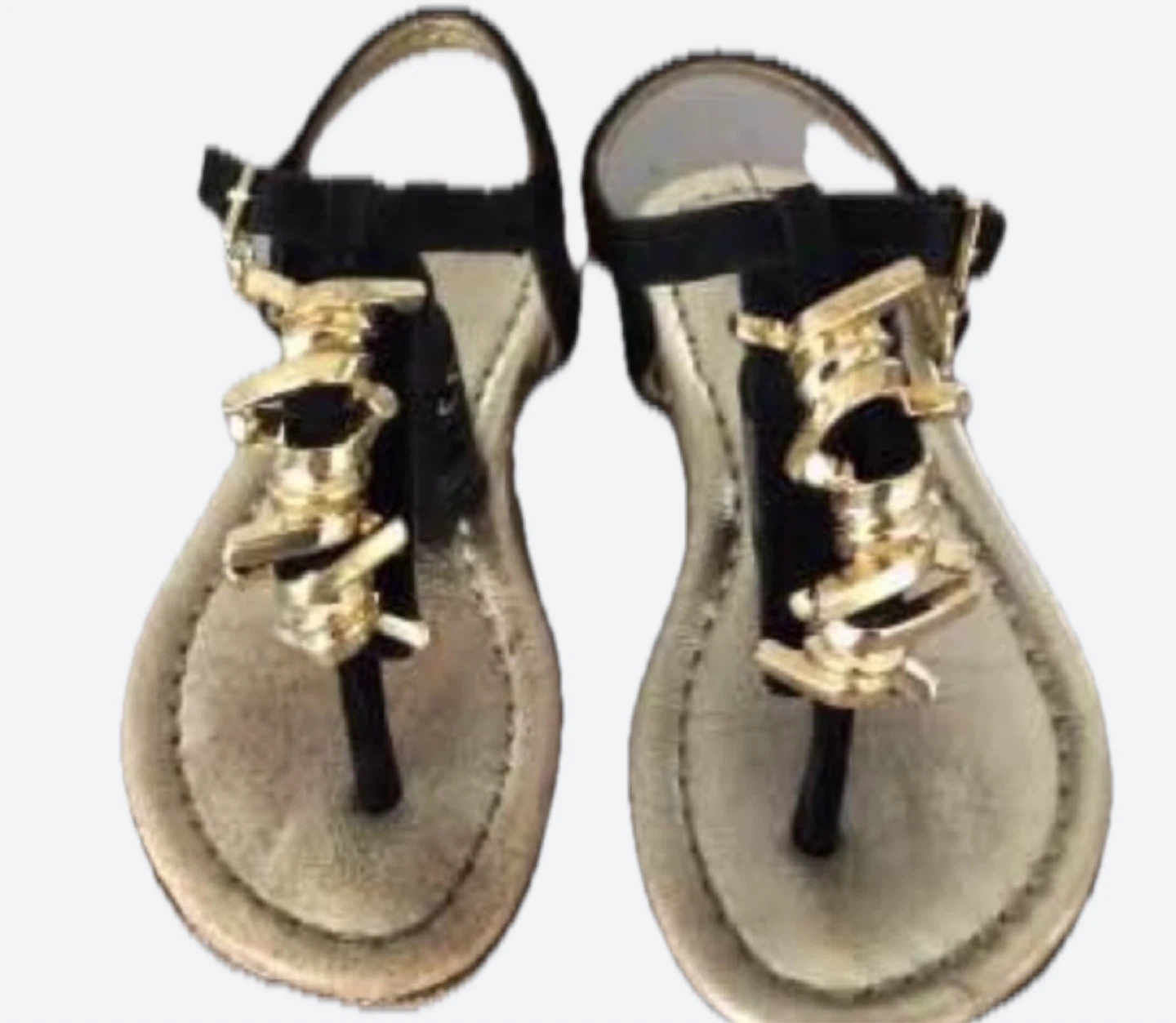 Dsquared2 Gold & Black Embellished Sandals  Girls size 6.5-7