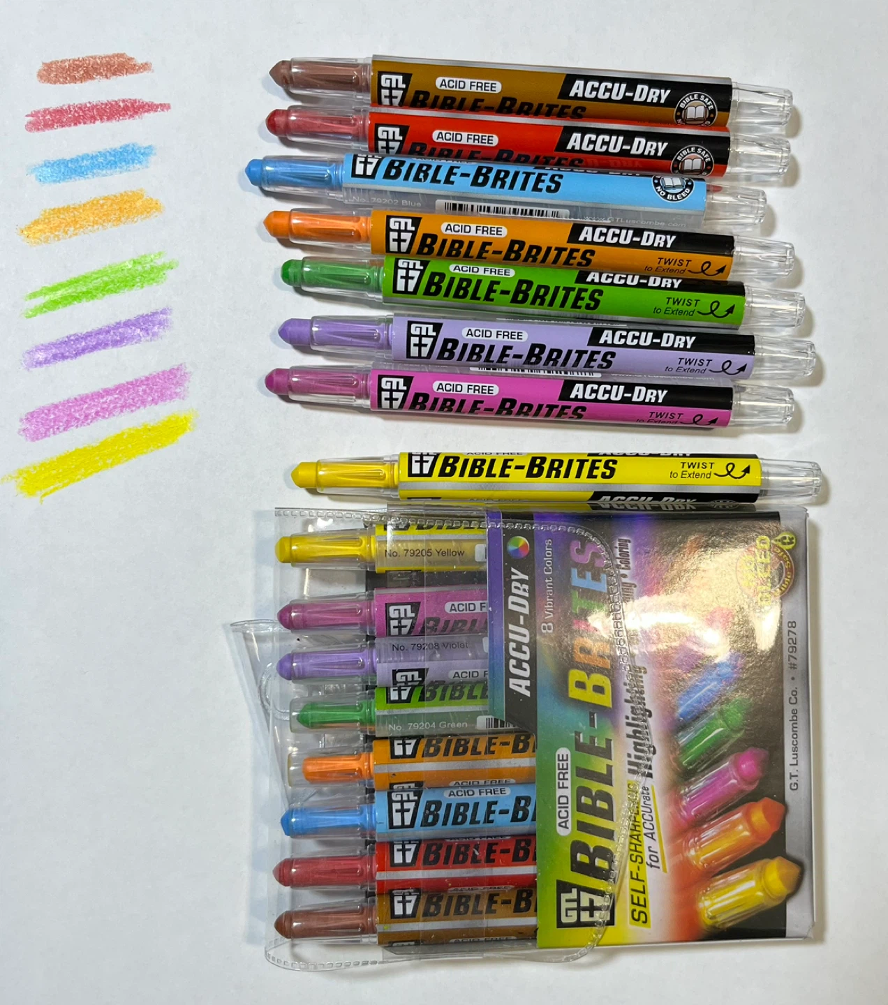 Bible-Brites Acid Free Highlighters - 2 set of 8 Vibrant Colors