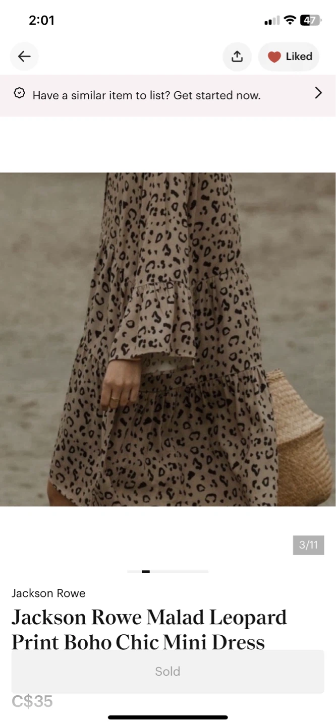 Jackson Rowe Malad Leopard Print Boho Chic Mini Dress - photo 2