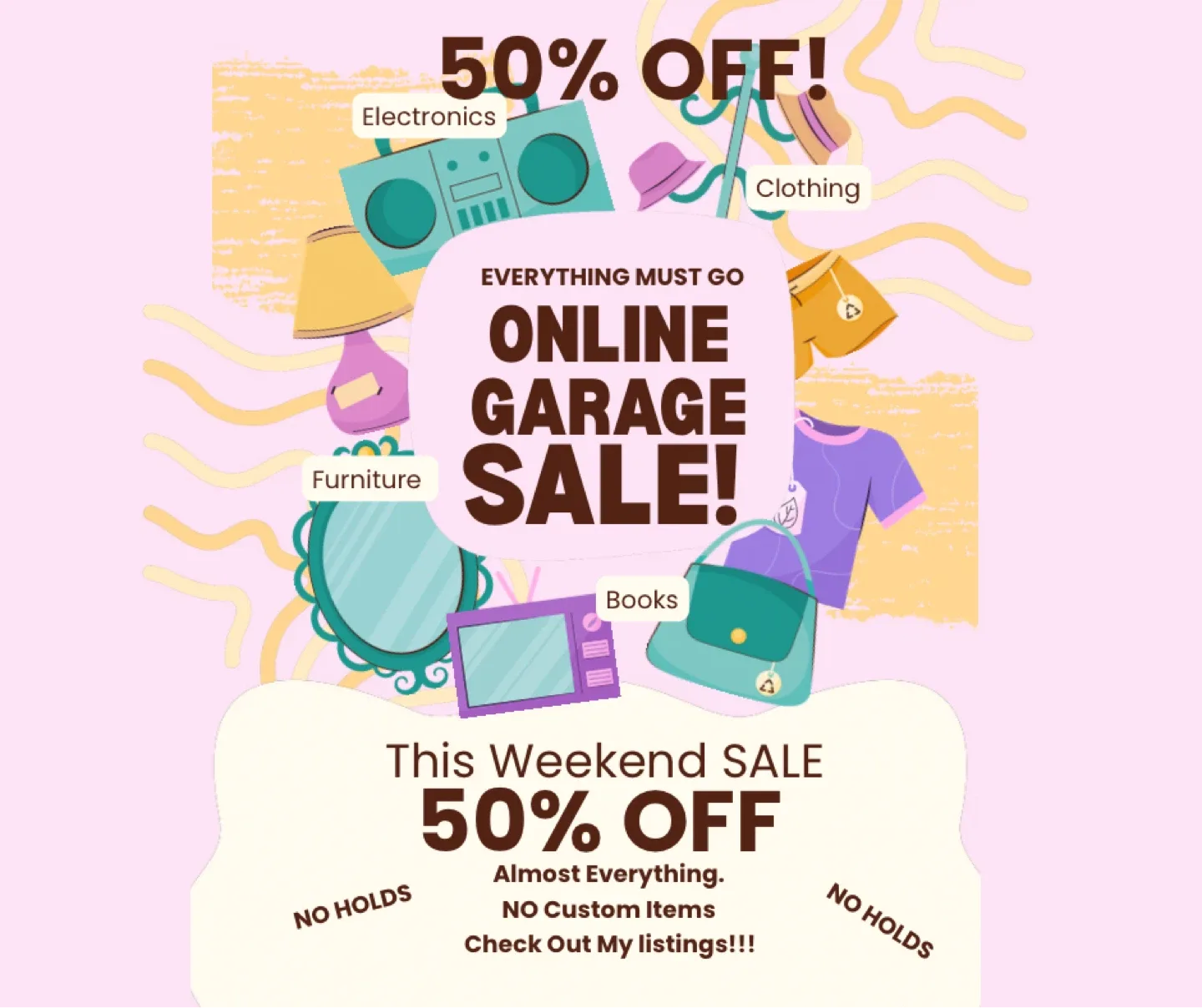 Online Garage Sale - 50% Off Everything!