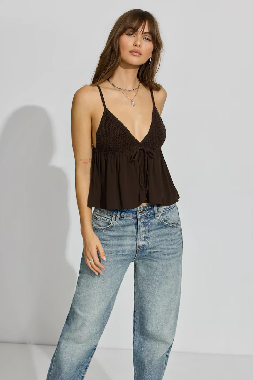 Garage Brown Mix Media Tank Top (Size S) - photo 3