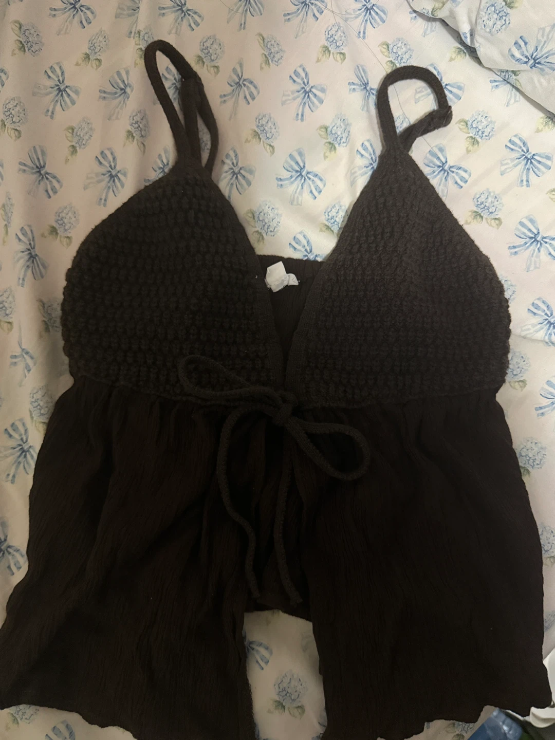 Garage Brown Mix Media Tank Top (Size S)