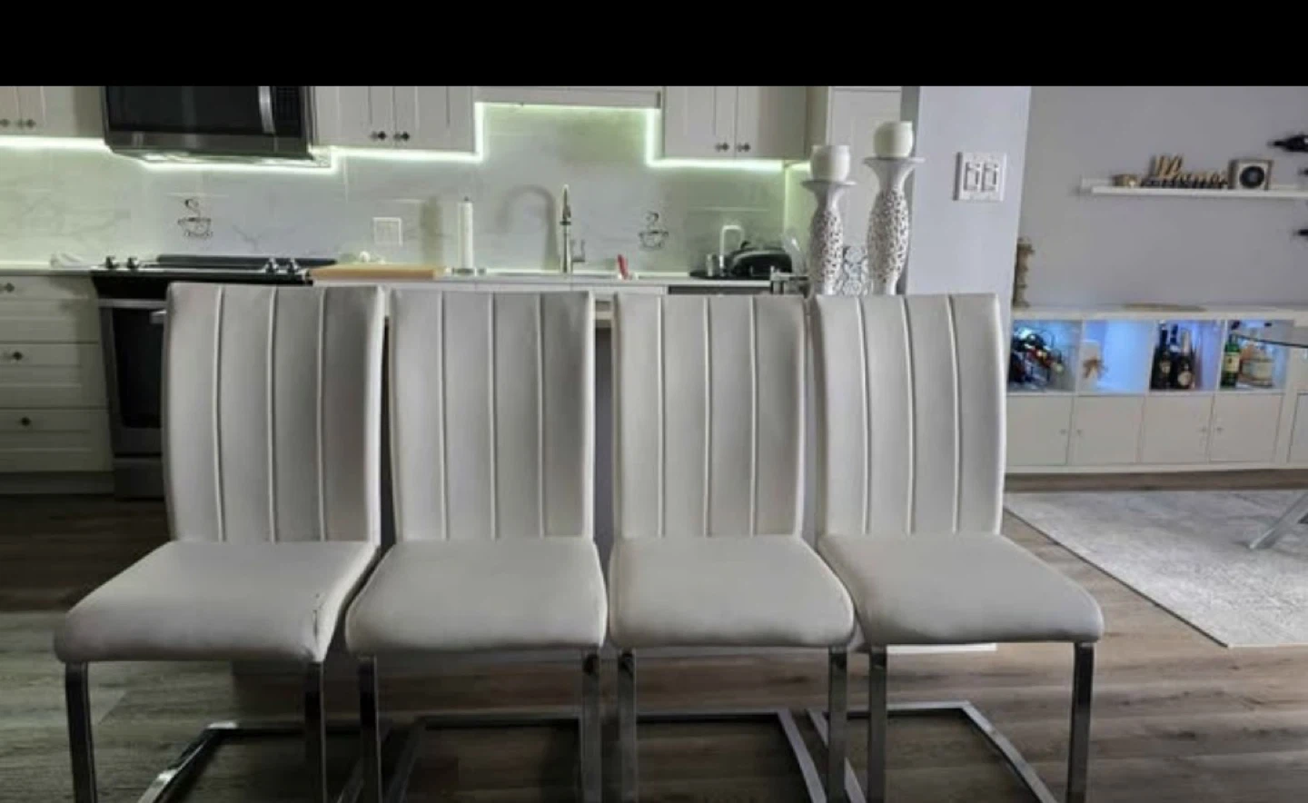 4 White Dining Chairs