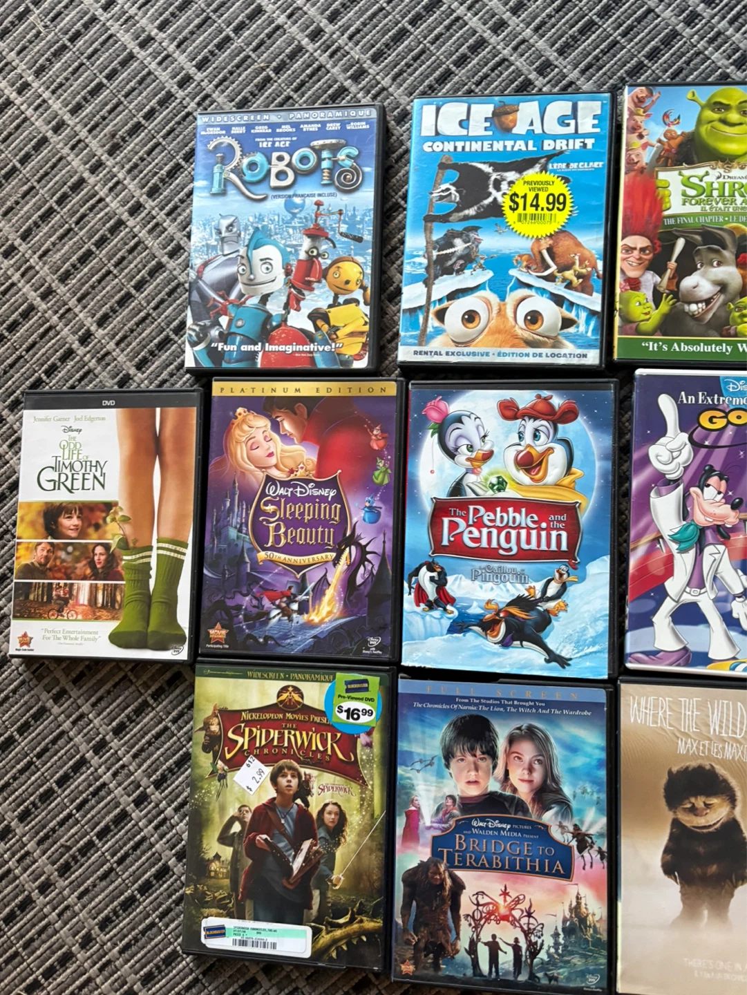 Collection of 9 Kids' DVDs - Robots, Ice Age, Shrek, and more - photo 3