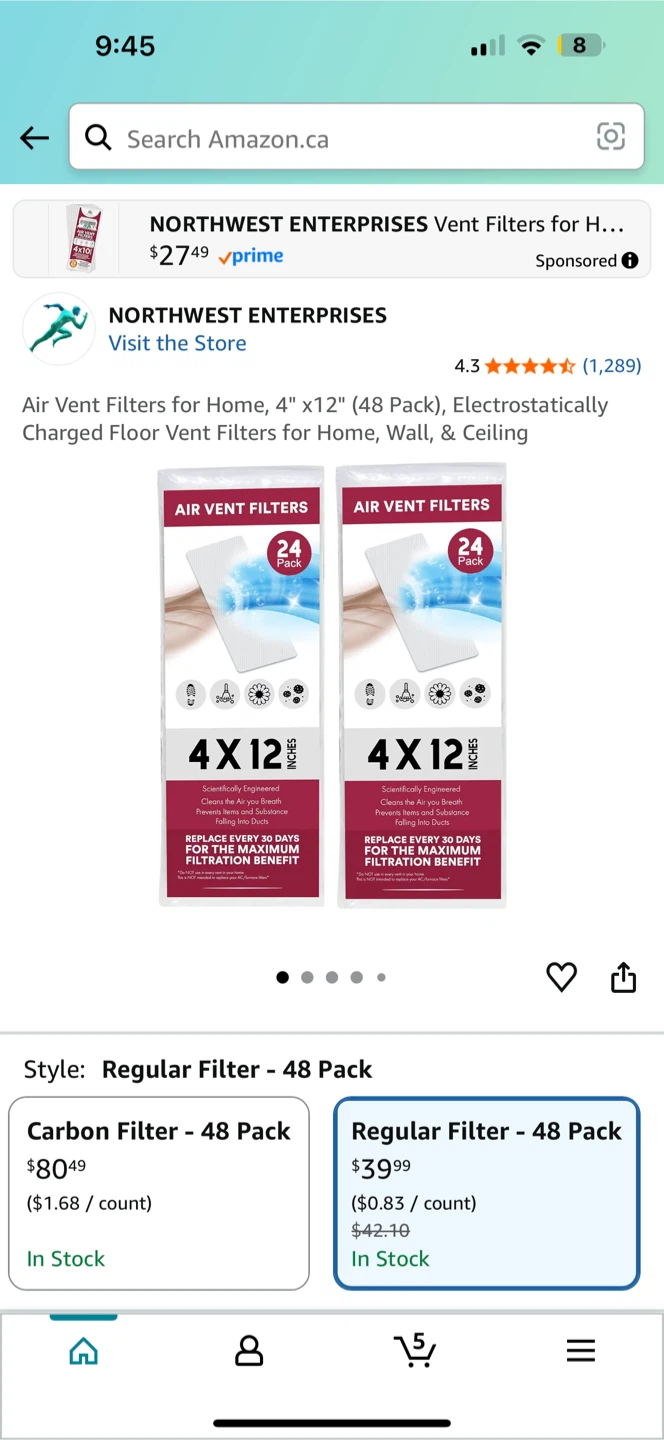 Air Vent Filters - 48 Pack