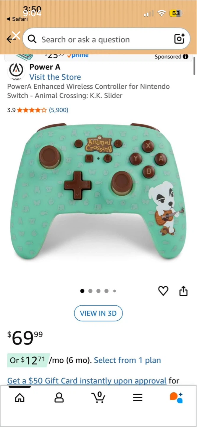 Animal crossing Nintendo switch controller