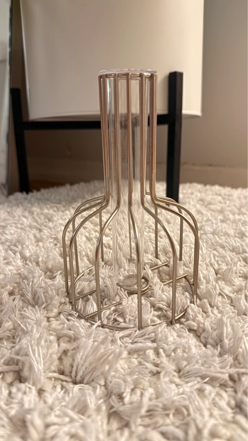 Metal and Glass Bud Vase