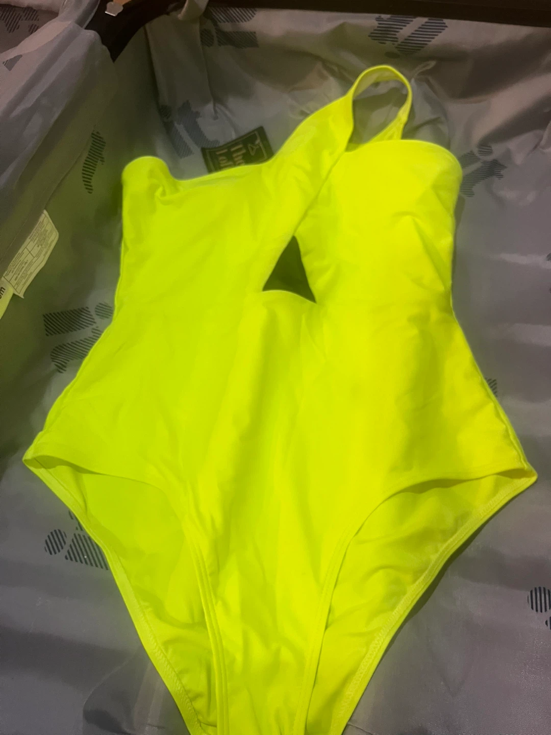 Women's One-Piece Swimsuit - Neon Yellow - Size XL - photo 3