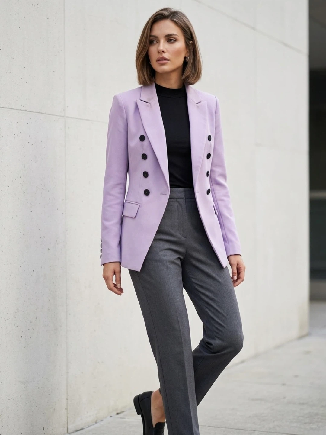 Korean Lavender Purple Tailored Blazer - Women's Small