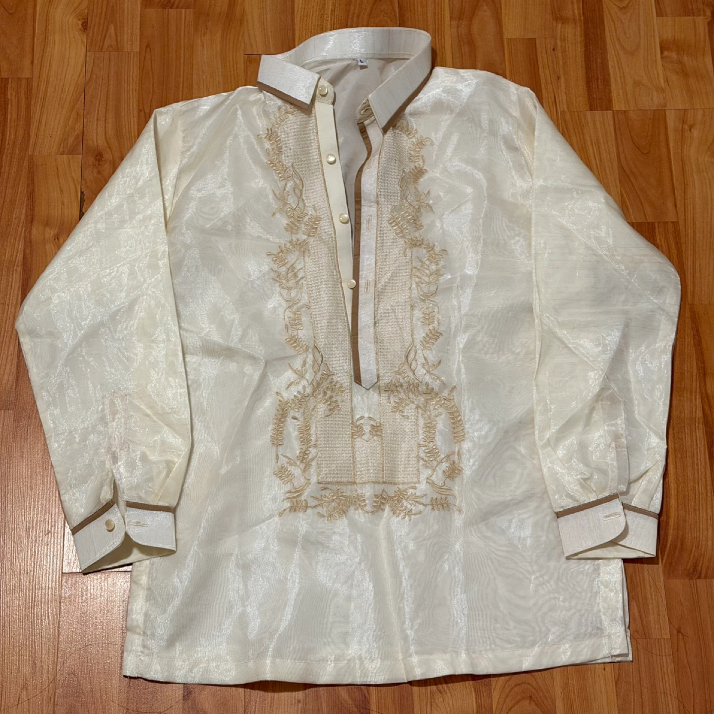 Cream Embroidered Barong Shirt
