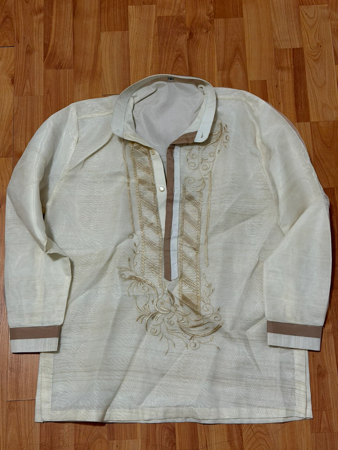 Cream Embroidered Barong Tagalog Shirt