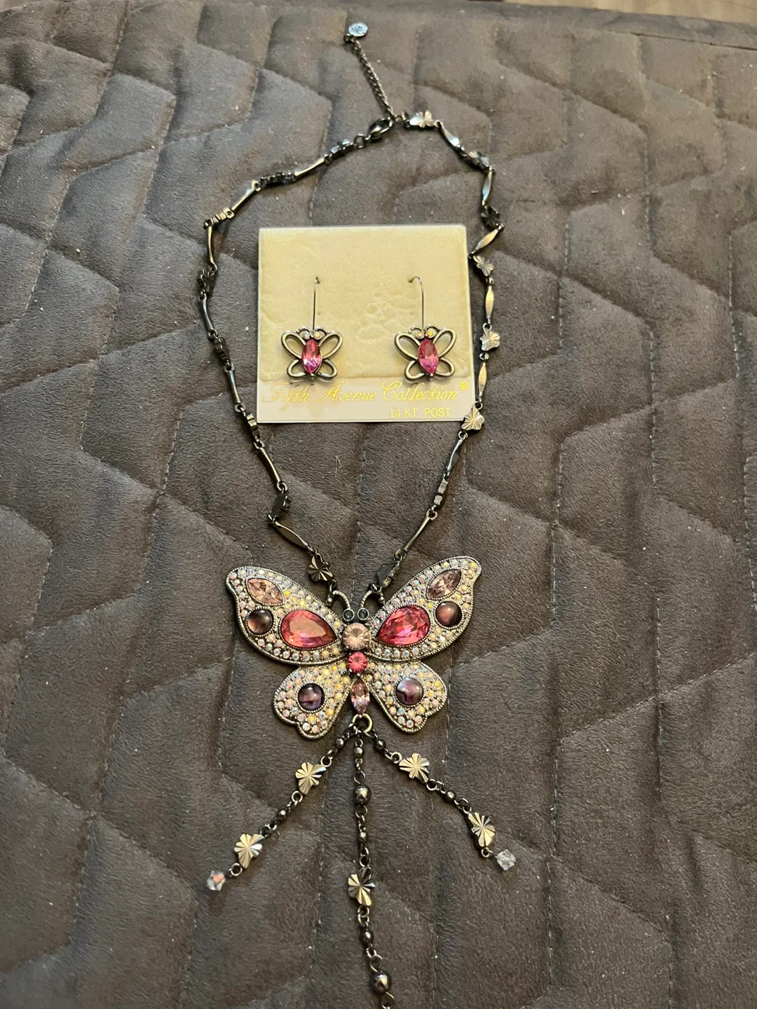 Fifth Avenue Collection Butterfly Necklace and Earrings Set