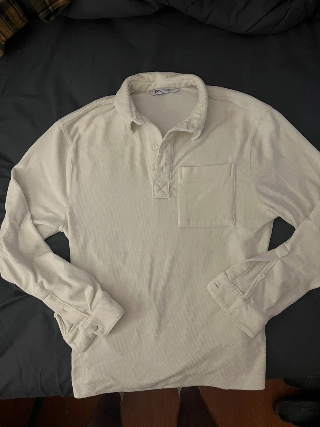 ZARA Cream Corduroy Long Sleeve Shirt