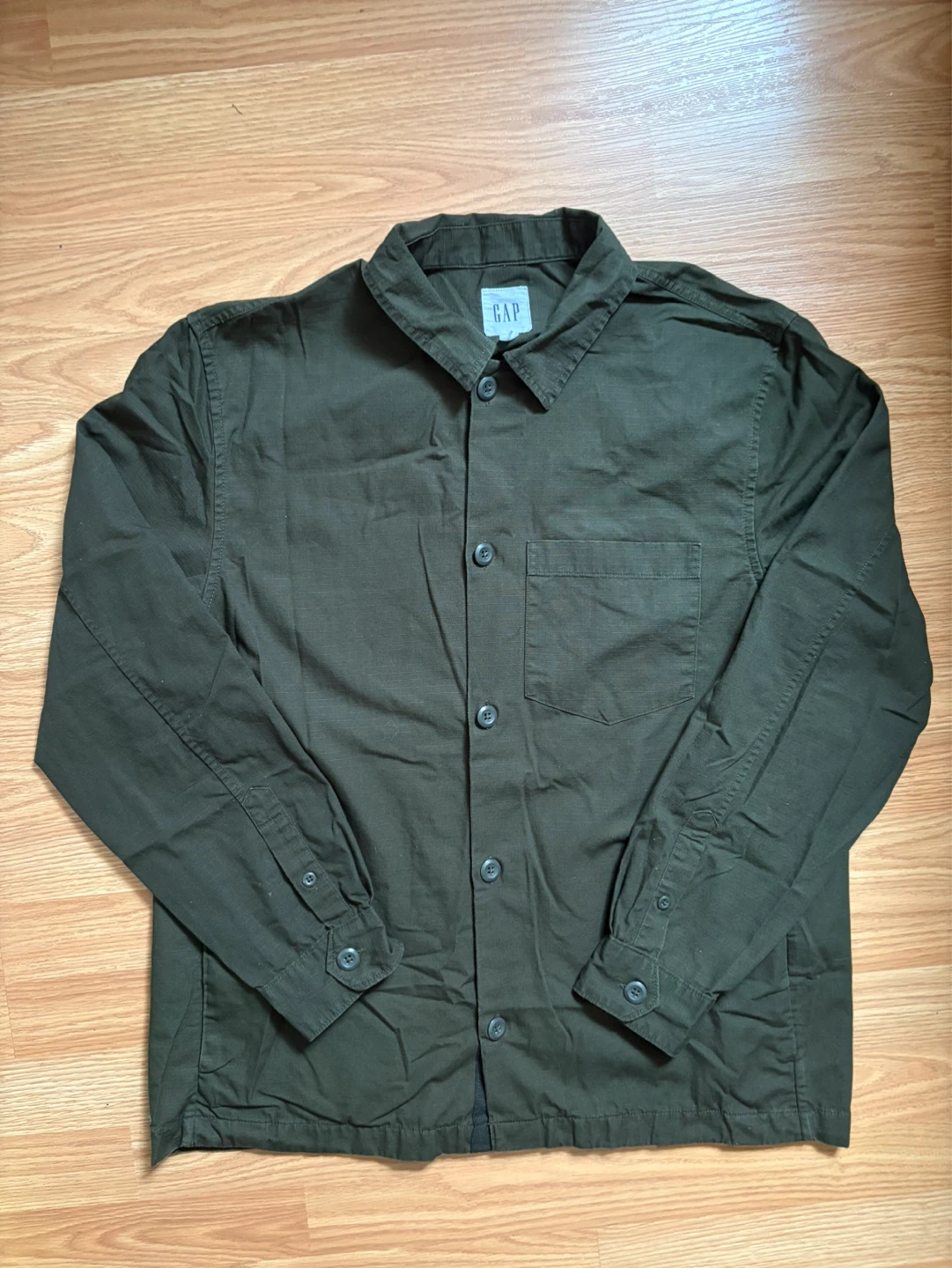 GAP Green Button-Up Shirt Jacket