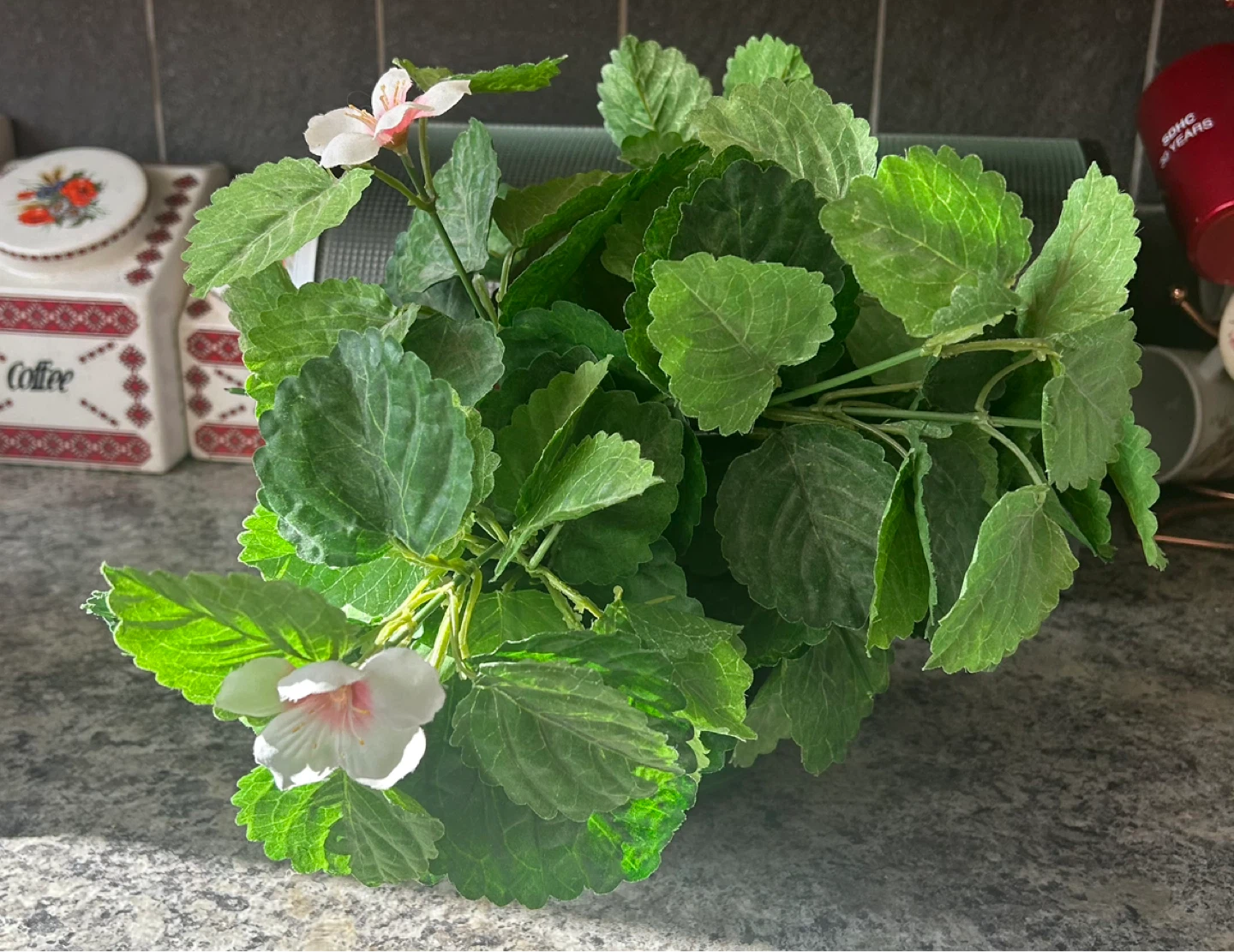 Artificial Swedish Ivy with White and Pink Flowers
