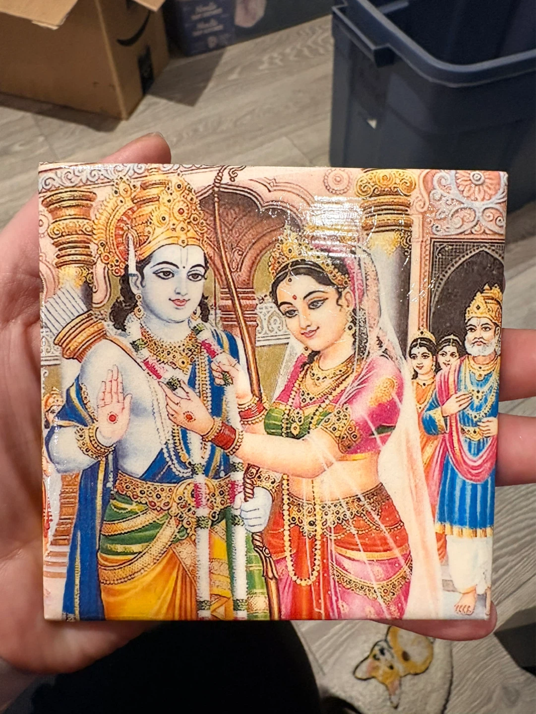 Set of 5 Hindu Deity Art Tiles - photo 3