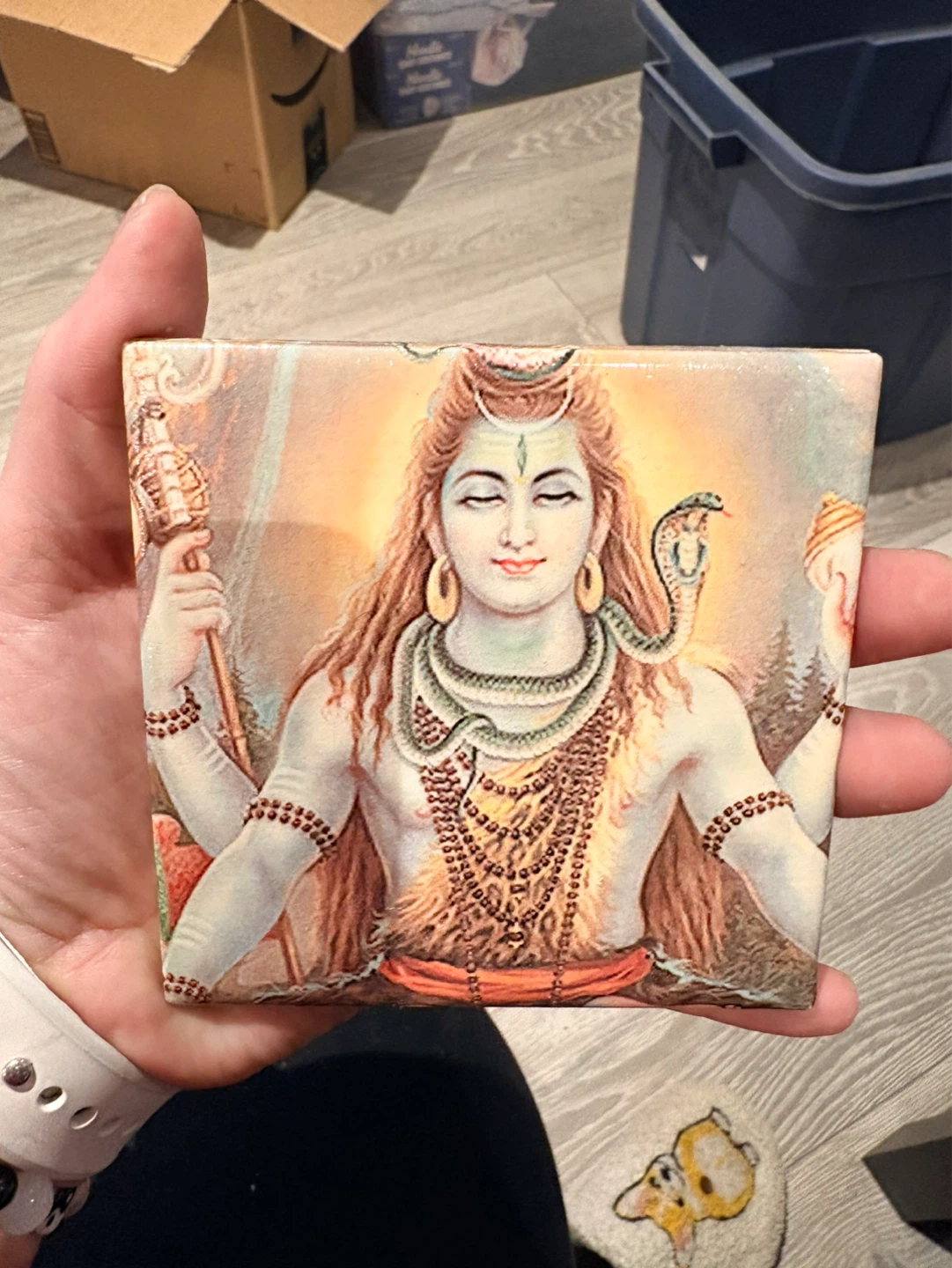 Set of 5 Hindu Deity Art Tiles - photo 4