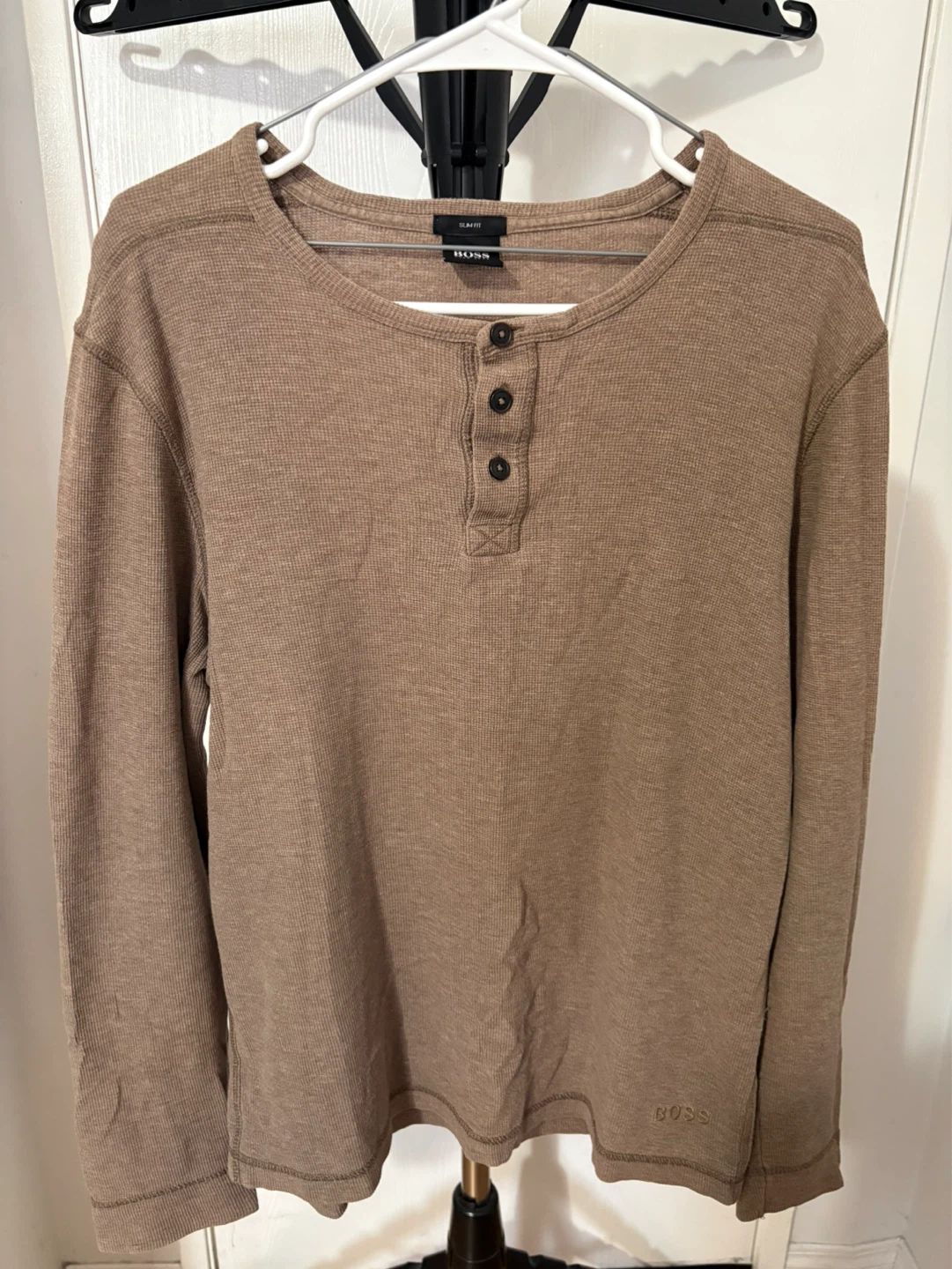 BOSS Long Sleeve Henley Shirt