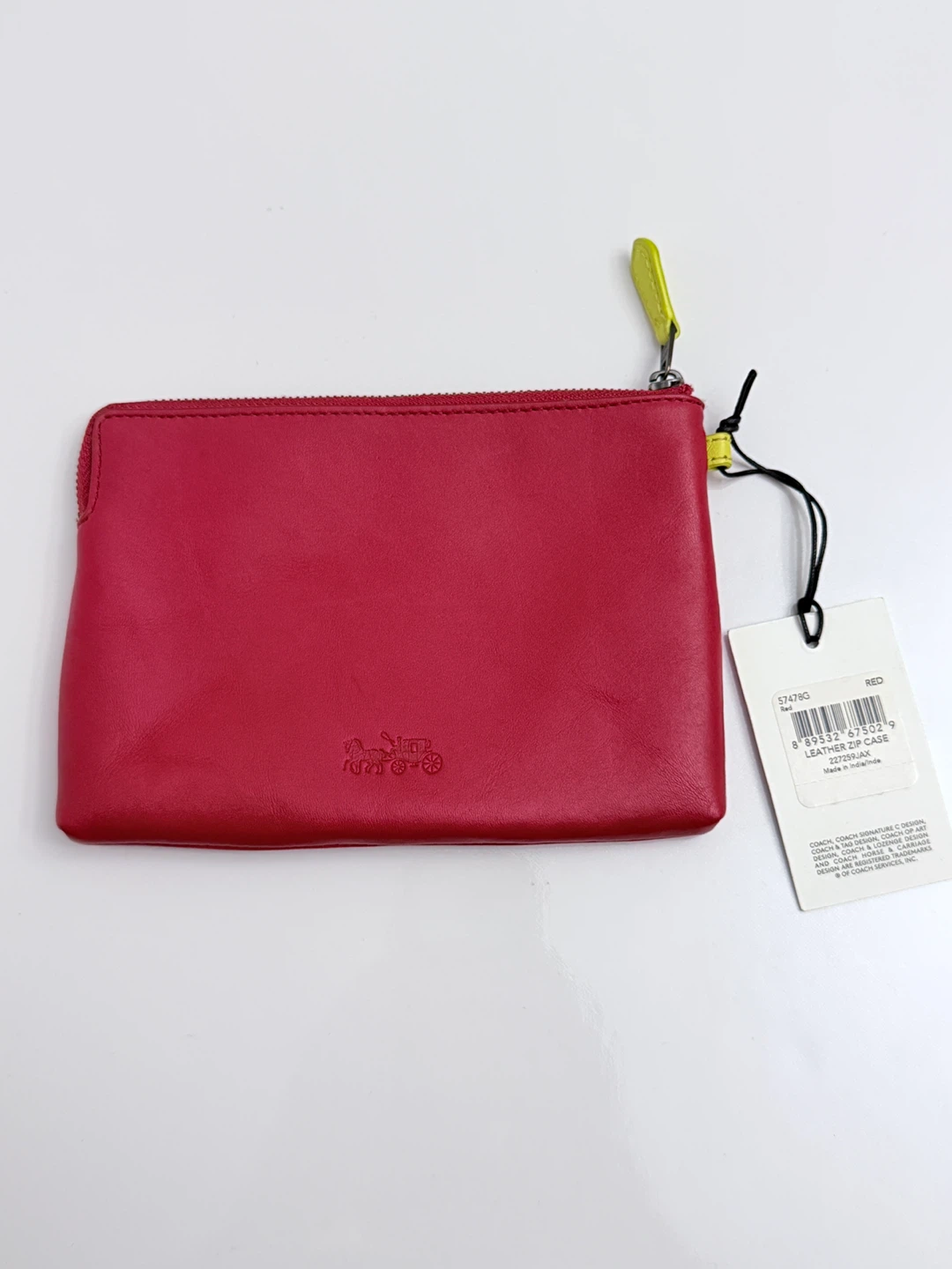 Coach Cherry Red Leather Cosmetic/Wallet Pouch - photo 2