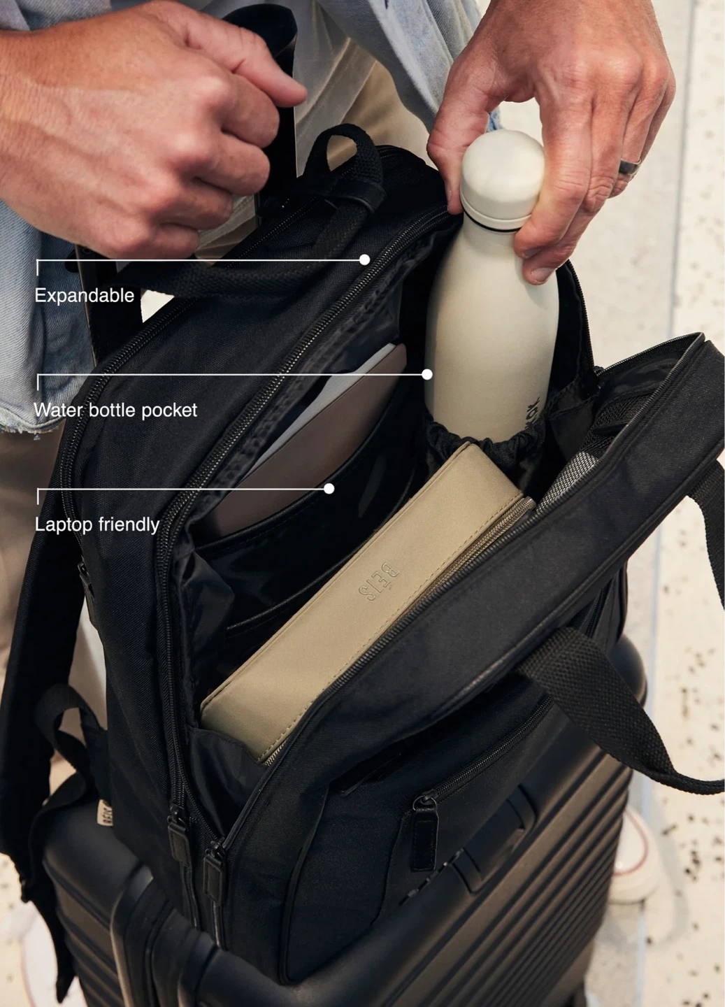 Beis - the Expandable Backpack - black, beige or light green - photo 4