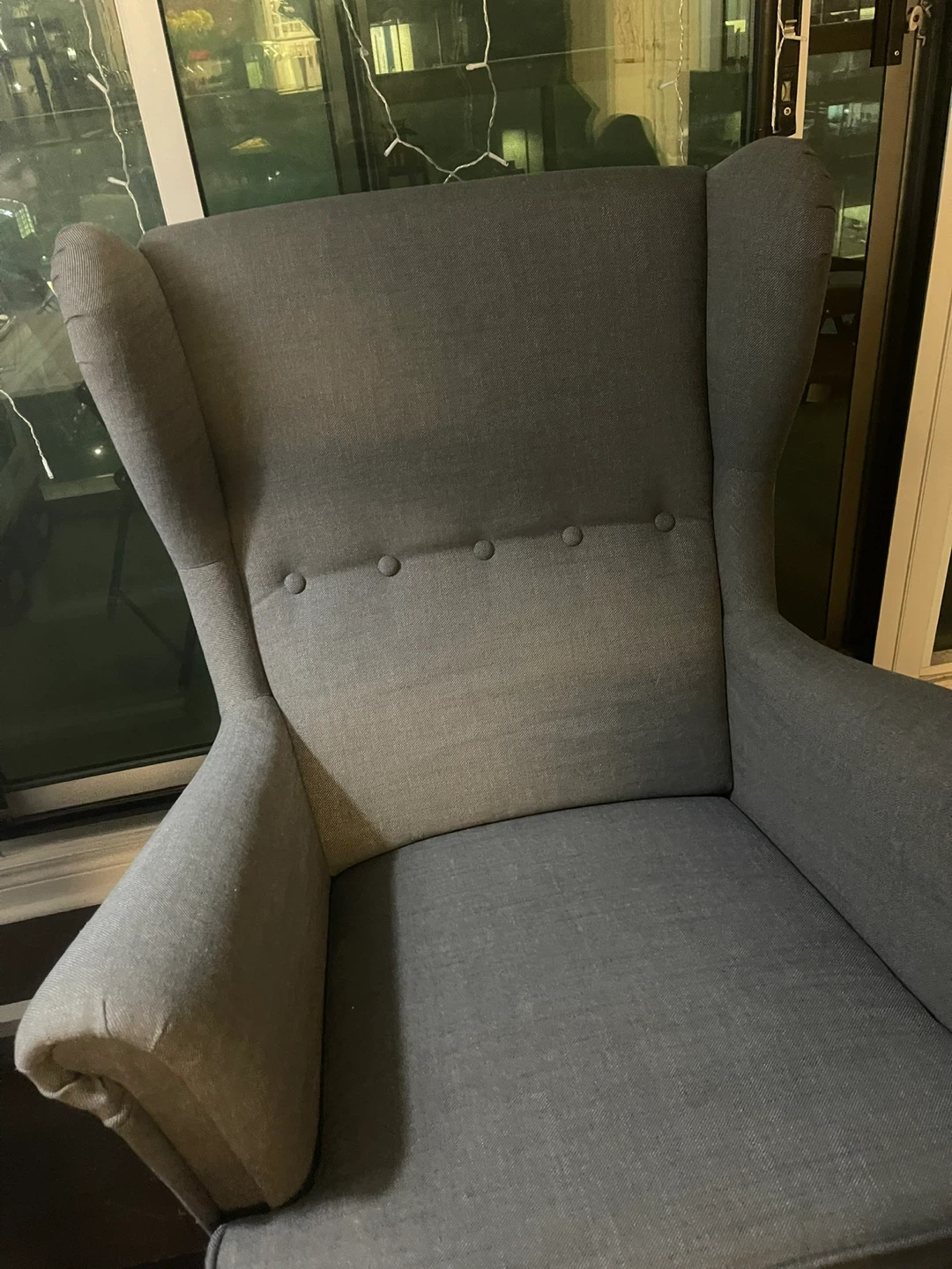 Grey Wingback Accent Chair