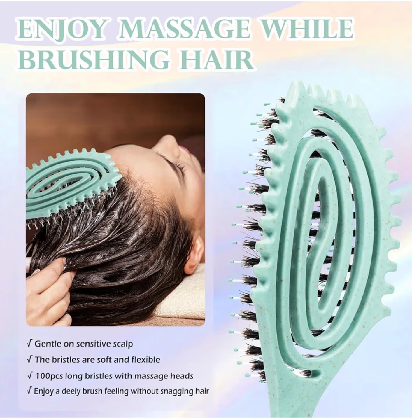 Oumgiziz Boar Bristle Detangling Hair Brush - photo 4