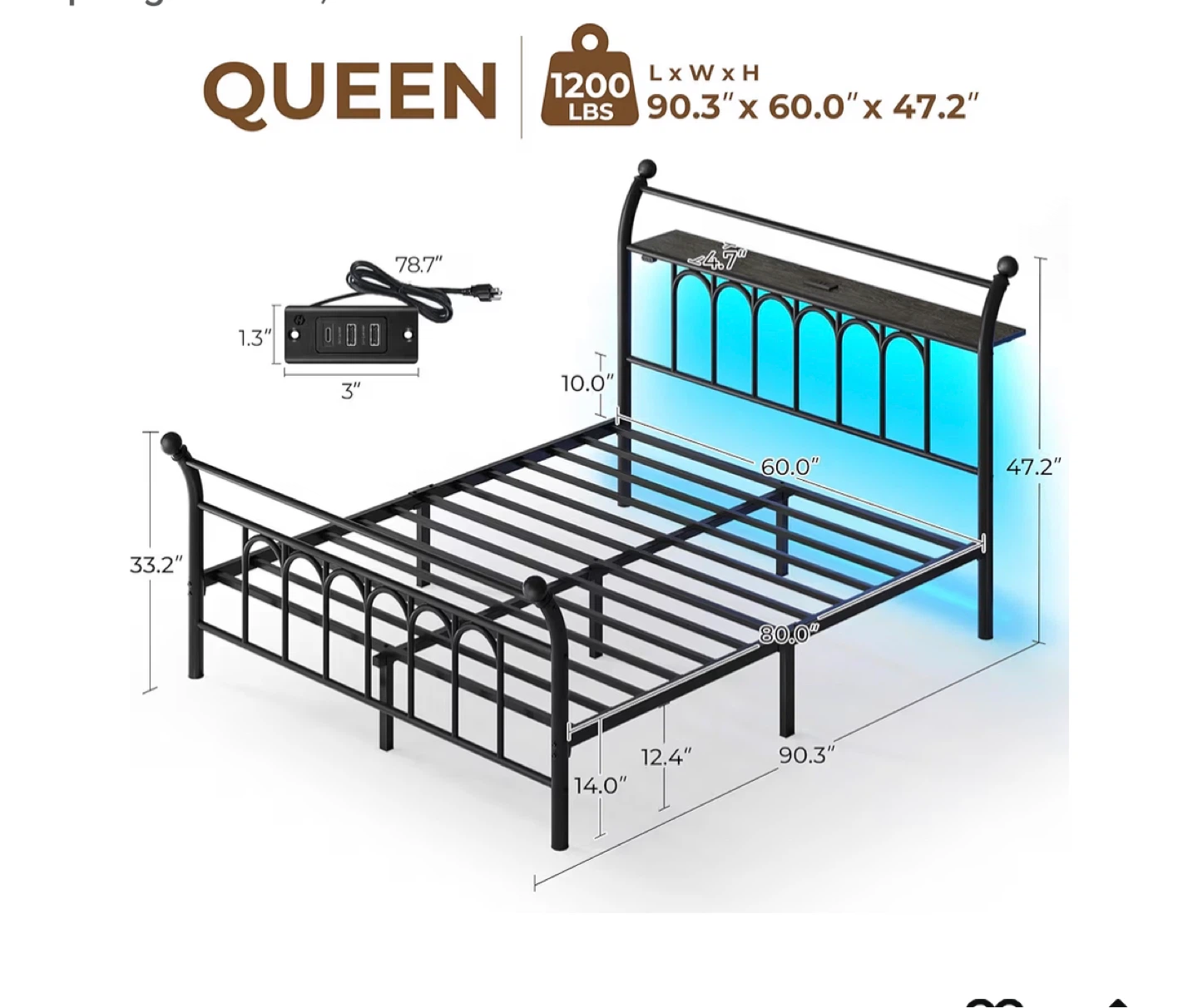 Metal Queen Bed Frame MOVING SALE - photo 3
