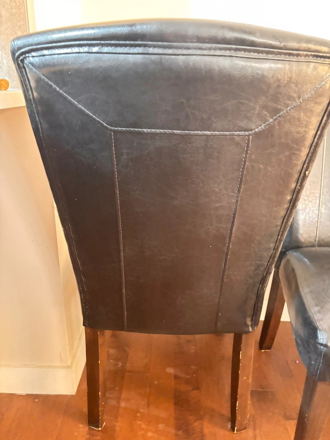 Set of 6 Black Faux Leather Dining Chairs - photo 3
