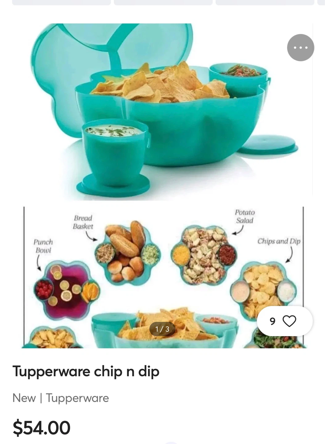 Tupperware Chip N Dip Serving Bowl Set