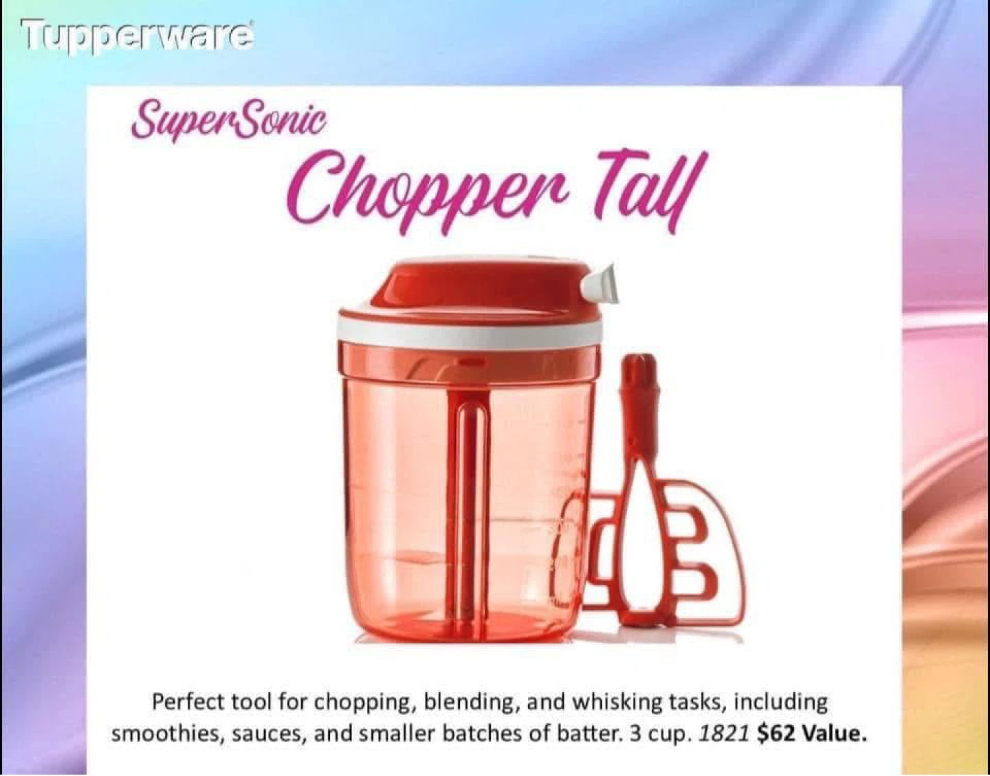 Tupperware Super Sonic Chopper Tall - 3 cup