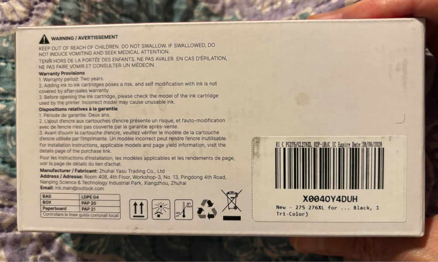 Ink Cartridges 275XL Black & 276XL Color (Exp Jun 2028) - photo 3