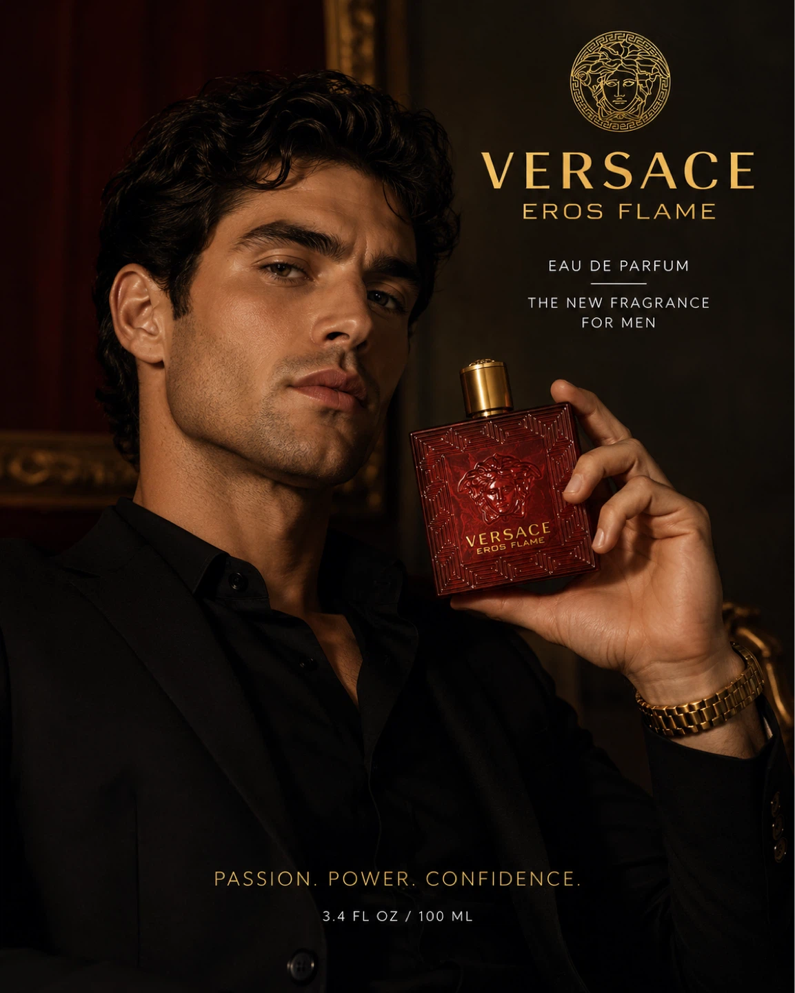 Versace Eros Flame Eau de Parfum for Men 3.4 oz