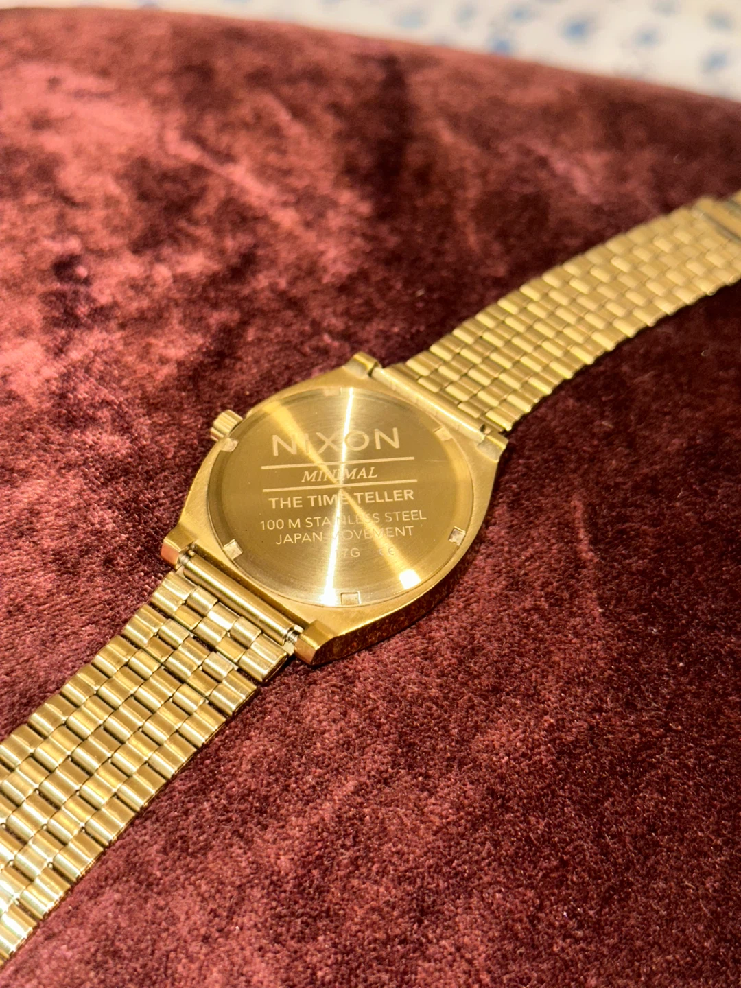 Nixon The Time Teller Minimal Gold Watch with Blue Face - photo 2